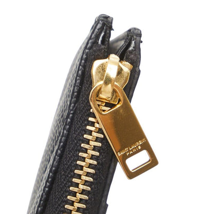 Saint Laurent YSL Logo V Stitch Card Case Fragment Case Coin Case 607915 Black