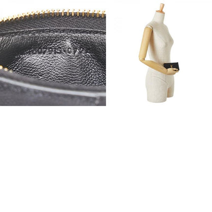 Saint Laurent YSL Logo V Stitch Card Case Fragment Case Coin Case 607915 Black