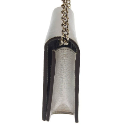 Gucci GG Marmont Chain Shoulder Wallet / 497985 / Silver / Wallet Bag [] A