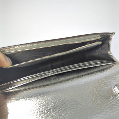 Gucci GG Marmont Chain Shoulder Wallet / 497985 / Silver / Wallet Bag [] A