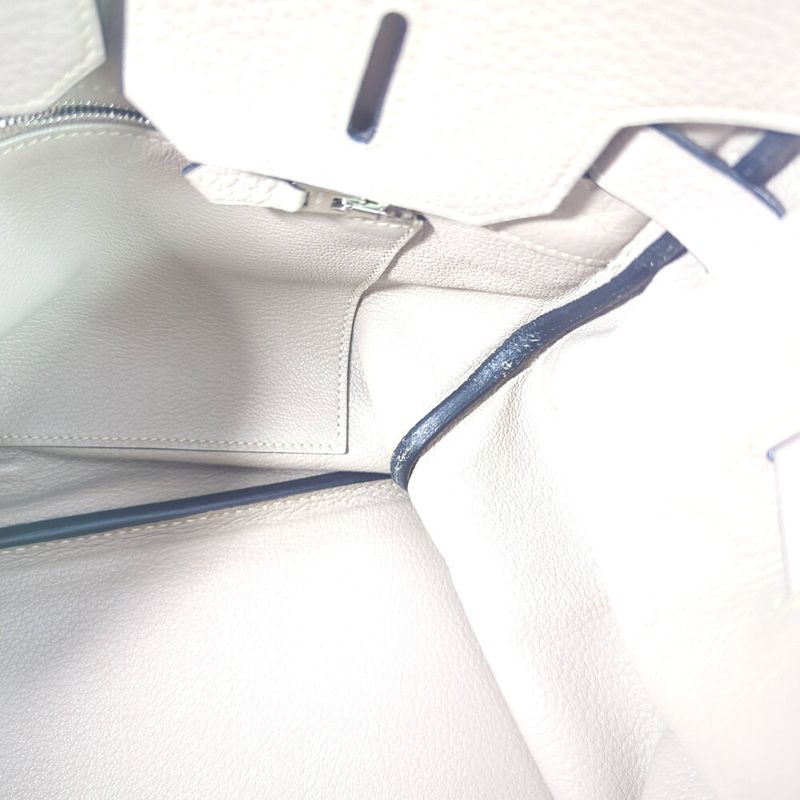 Hermes Birkin 35 Taurillon Clemence Silver Hardware Handbag / Etoupe / Tote Bag