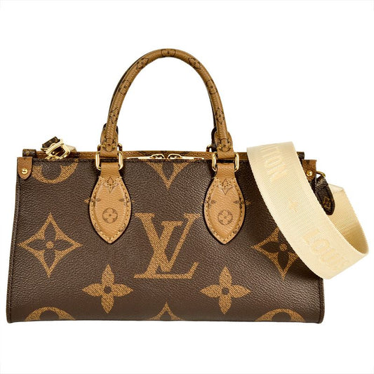 Louis Vuitton On The Go EW 2way Handbag Monogram Reverse M46653 Brown Gold