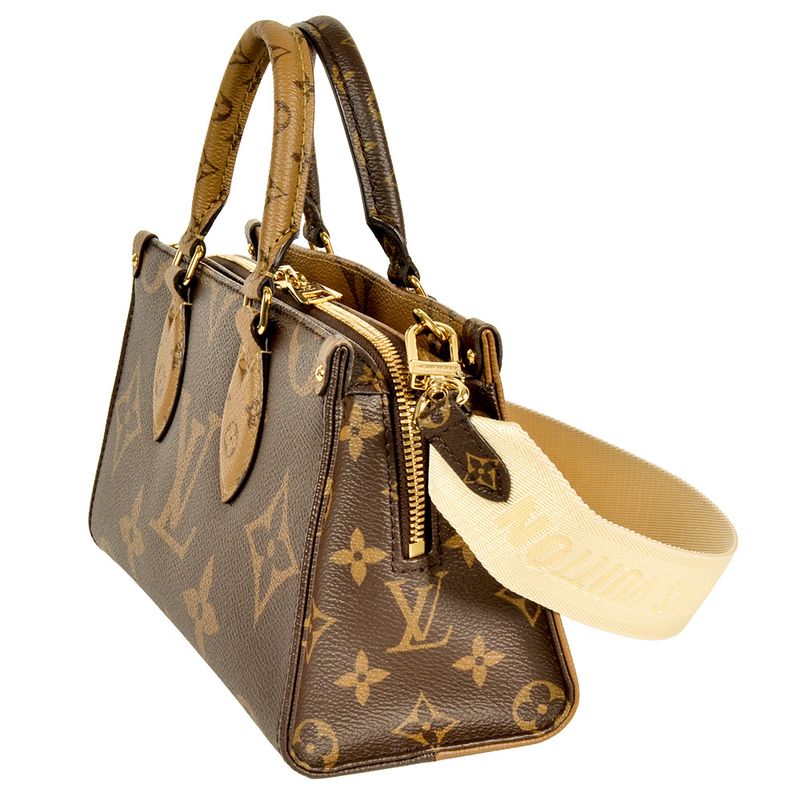 Louis Vuitton On The Go EW 2way Handbag Monogram Reverse M46653 Brown Gold