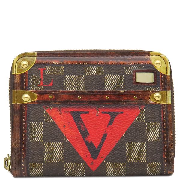 Louis Vuitton Coin Case Trunk Time Zippy Coin Purse Damier Canvas Damier X Red