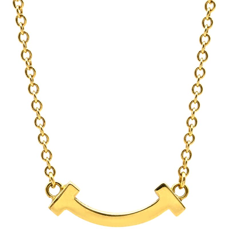 Tiffany & Co Tiffany & Co Necklace T Smile Mini Pendant 18k Yellow Gold Yellow