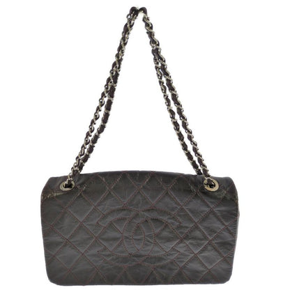 Chanel Coco Mark Wrinkled W Chain Handbag / Bordeaux / Next Day Delivery