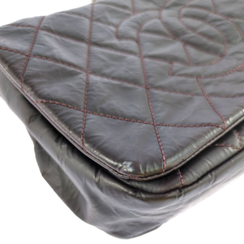 Chanel Coco Mark Wrinkled W Chain Handbag / Bordeaux / Next Day Delivery