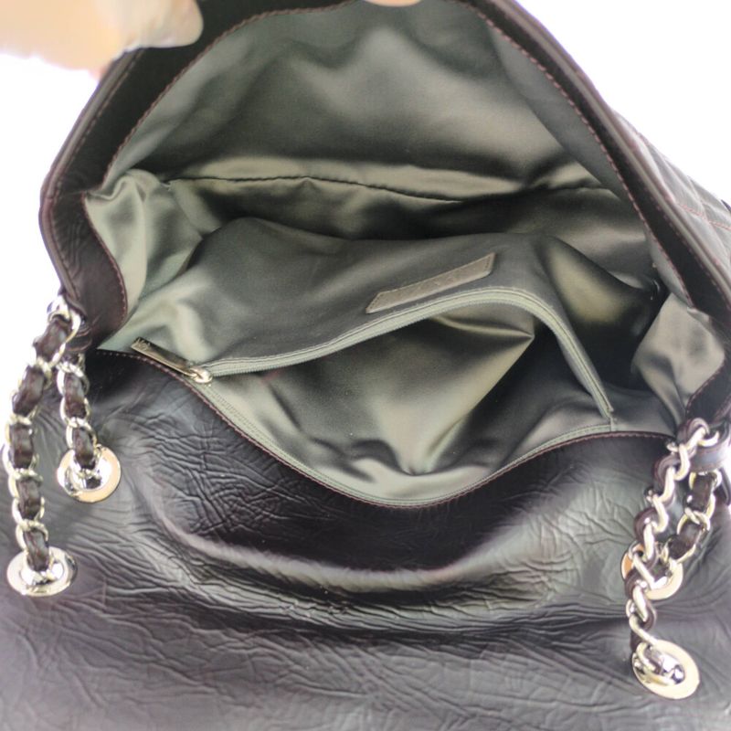 Chanel Coco Mark Wrinkled W Chain Handbag / Bordeaux / Next Day Delivery