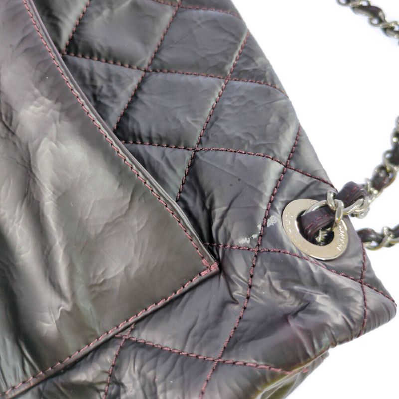 Chanel Coco Mark Wrinkled W Chain Handbag / Bordeaux / Next Day Delivery