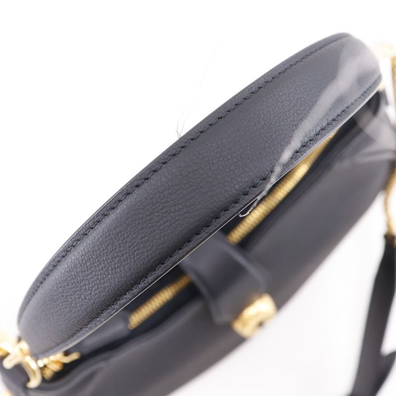 Bvlgari Bulgari Serpenti Ellipse Half Moon 291953 Leather Black Ladies Shoulder