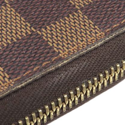 Louis Vuitton Long Wallet Zippy Organizer Damier Canvas Ebène Gold Hardware