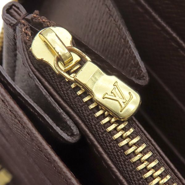 Louis Vuitton Long Wallet Zippy Organizer Damier Canvas Ebène Gold Hardware