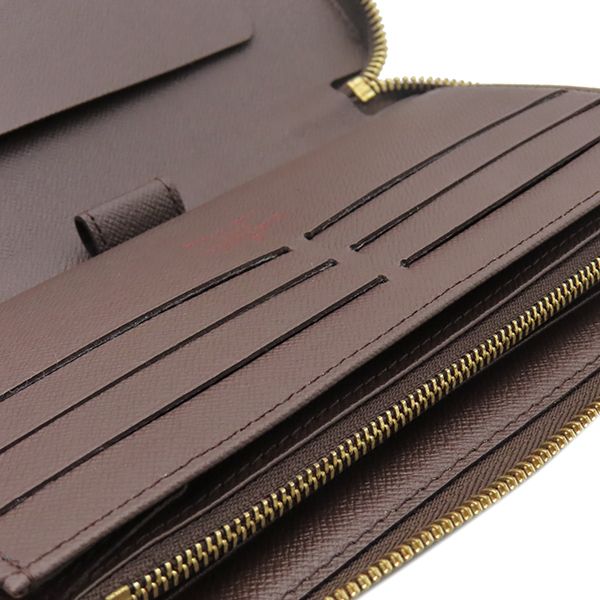 Louis Vuitton Long Wallet Zippy Organizer Damier Canvas Ebène Gold Hardware