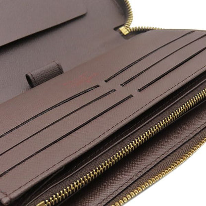 Louis Vuitton Long Wallet Zippy Organizer Damier Canvas Ebène Gold Hardware