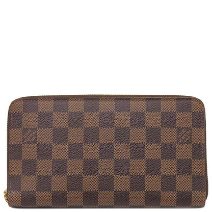 Louis Vuitton Long Wallet Zippy Organizer Damier Canvas Ebène Gold Hardware