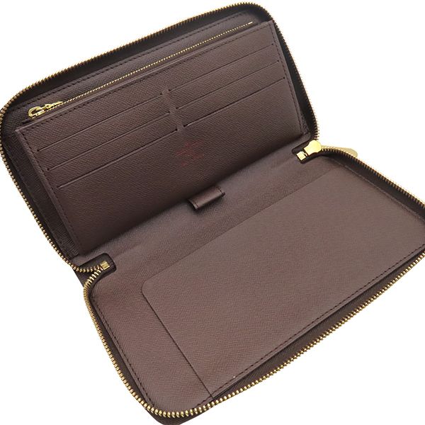 Louis Vuitton Long Wallet Zippy Organizer Damier Canvas Ebène Gold Hardware