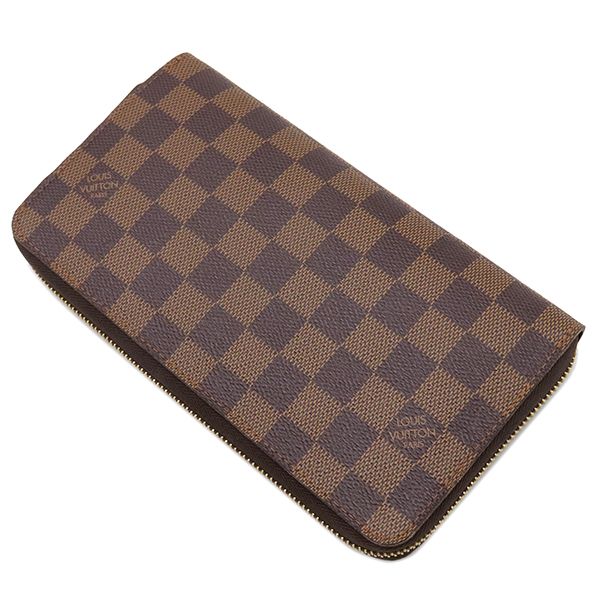 Louis Vuitton Long Wallet Zippy Organizer Damier Canvas Ebène Gold Hardware
