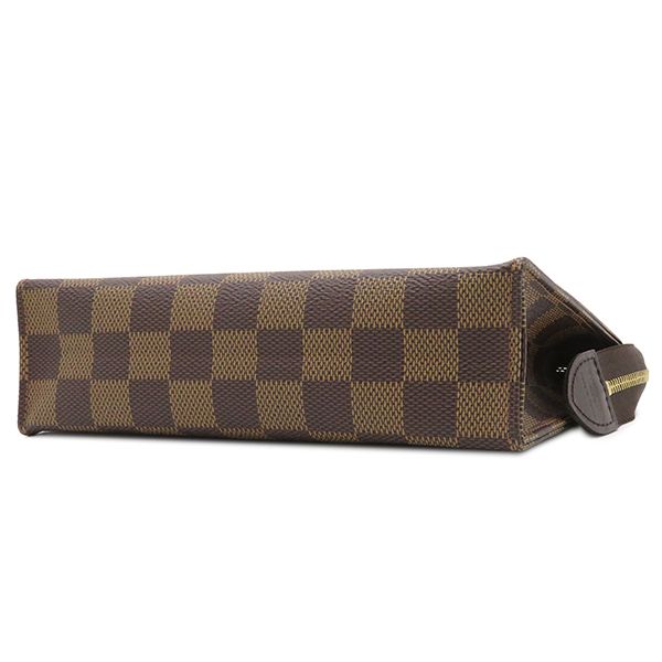 Louis Vuitton Cosmetic Pouch Poche Toilette 19 Damier Canvas Damier Ebene Gold