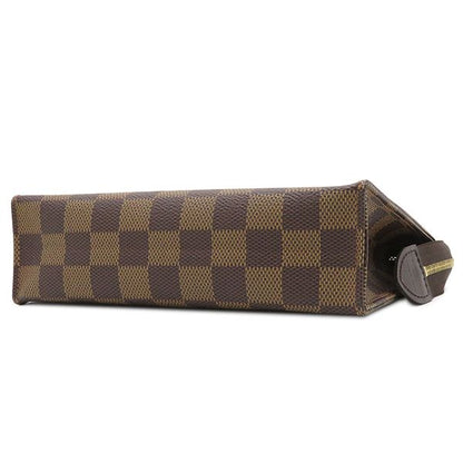 Louis Vuitton Cosmetic Pouch Poche Toilette 19 Damier Canvas Damier Ebene Gold