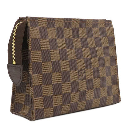 Louis Vuitton Cosmetic Pouch Poche Toilette 19 Damier Canvas Damier Ebene Gold