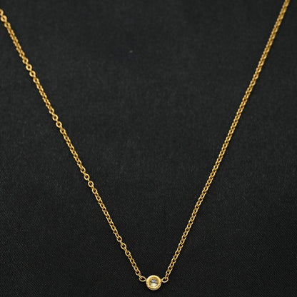 Christian DIOR Mimioui 1P Diamond Necklace And Pendant /18K Yellow Gold/750-2.7g