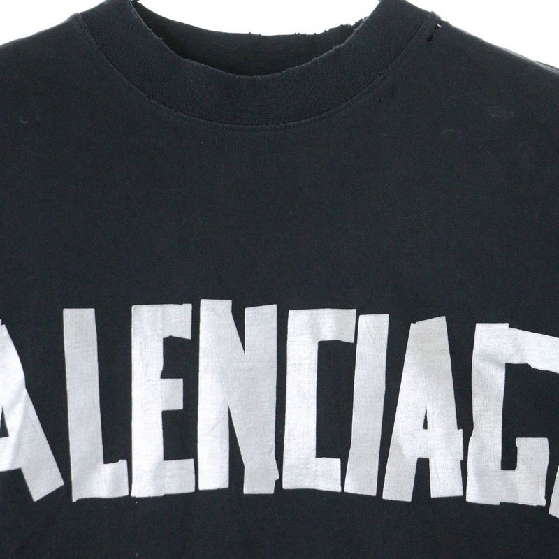 Balenciaga 23SS TAPE TYPE Medium FIT T-shirt Tape Type Logo Crew Neck Short