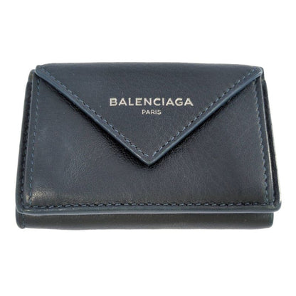 Balenciaga Paper Mini Trifold Wallet / 391446 / Navy / Next Day Delivery A