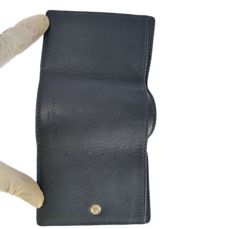 Balenciaga Paper Mini Trifold Wallet / 391446 / Navy / Next Day Delivery A