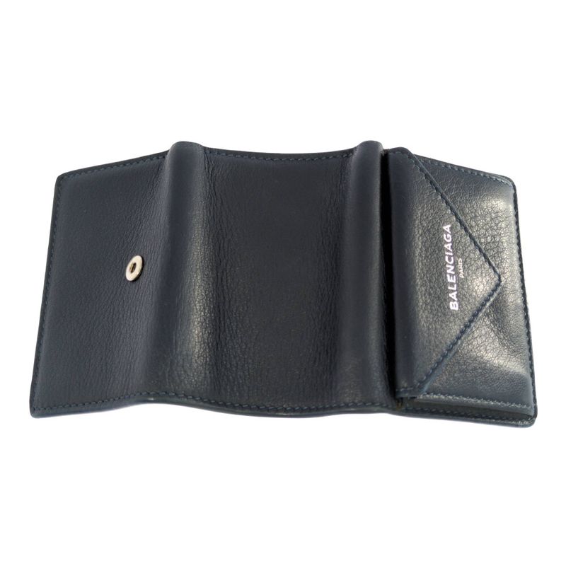 Balenciaga Paper Mini Trifold Wallet / 391446 / Navy / Next Day Delivery A