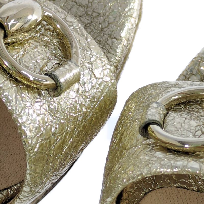 Gucci Horsebit Wedge Sole Sandal Shoes / 414965 / 36 / Gold / Next Day Delivery