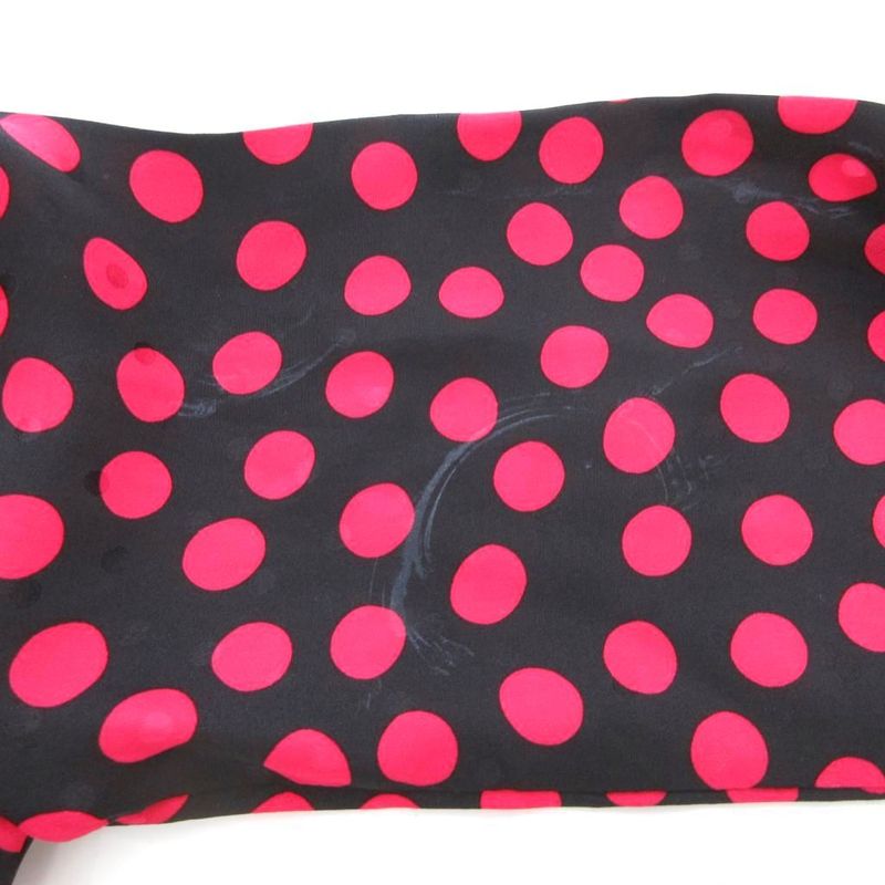 Saint Laurent Paris 18 Silk Shirt Dress F36 Knee Length Long Sleeves Dotted