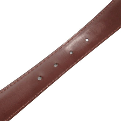 Gucci Leather Belt Interlocking G Buckle Silver Hardware 124691 Genuine Leather