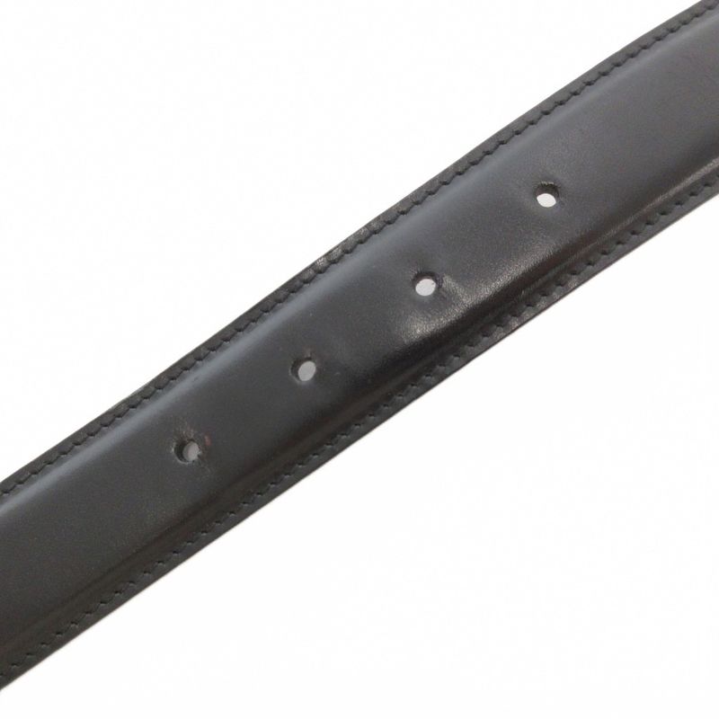 Gucci Leather Belt Interlocking G Buckle Silver Hardware 124691 Genuine Leather