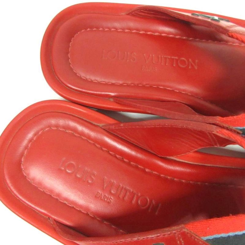 Louis Vuitton LV Easy Mules Cross Strap Sandals Thong Sandals Flip Flops Red