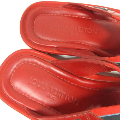 Louis Vuitton LV Easy Mules Cross Strap Sandals Thong Sandals Flip Flops Red