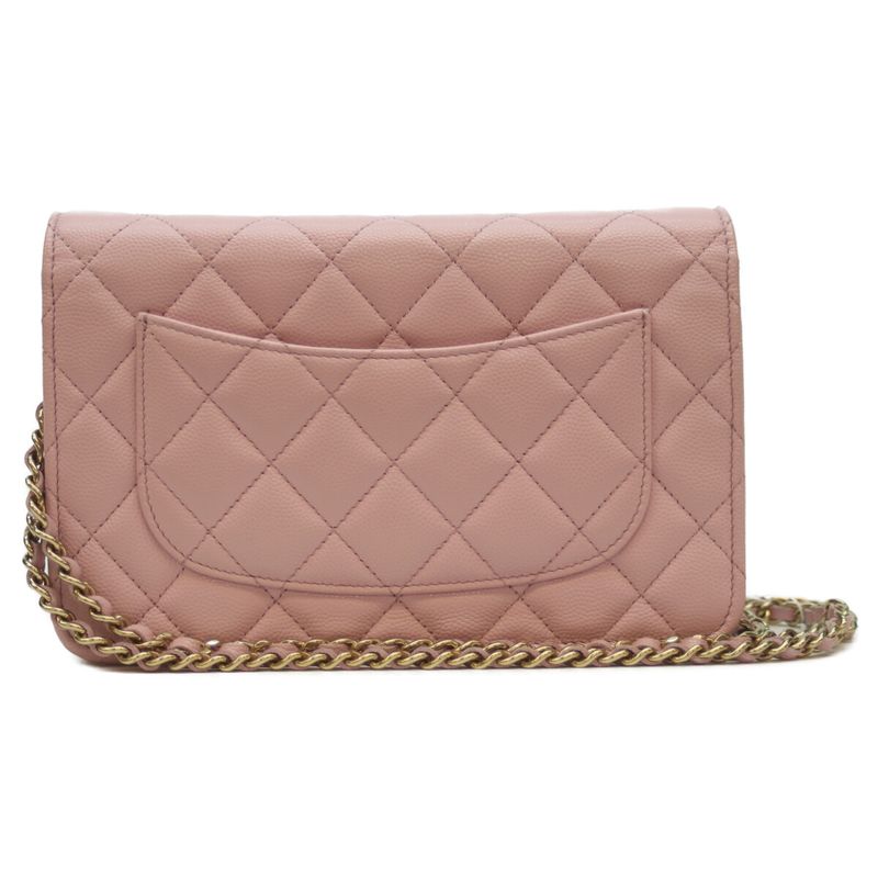 Chanel Lavender Ap3971 Ghardware Caviar Skin Chain Wallet