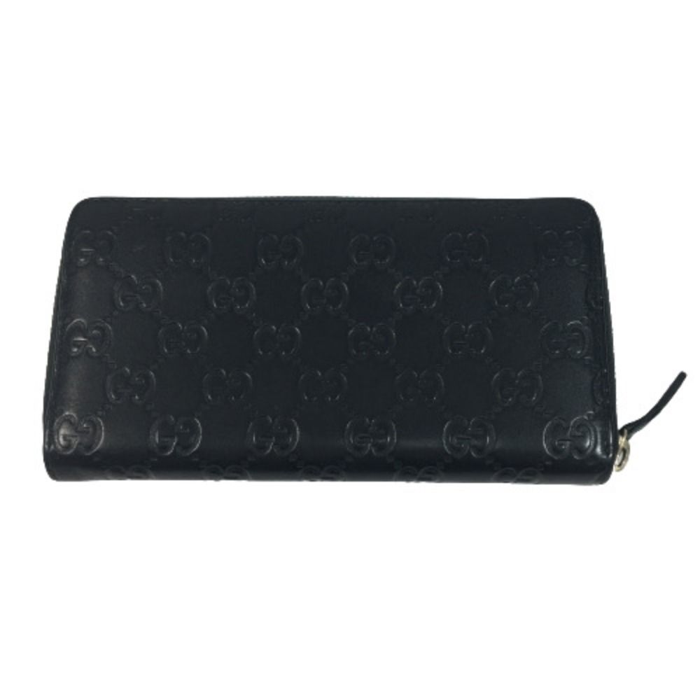 Gucci Guccissima Round Zipper Long Wallet 307980 Black Used Main Item Only
