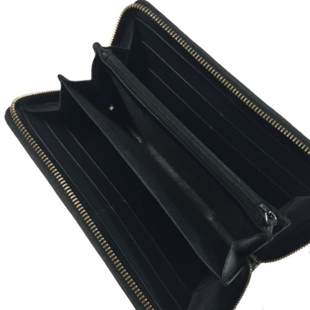 Gucci Guccissima Round Zipper Long Wallet 307980 Black Used Main Item Only
