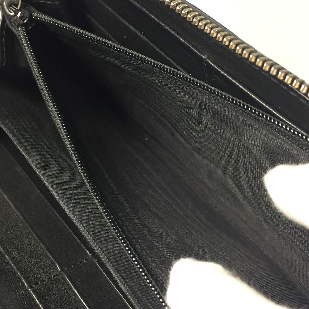Gucci Guccissima Round Zipper Long Wallet 307980 Black Used Main Item Only