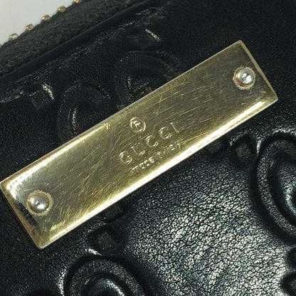 Gucci Guccissima Round Zipper Long Wallet 307980 Black Used Main Item Only