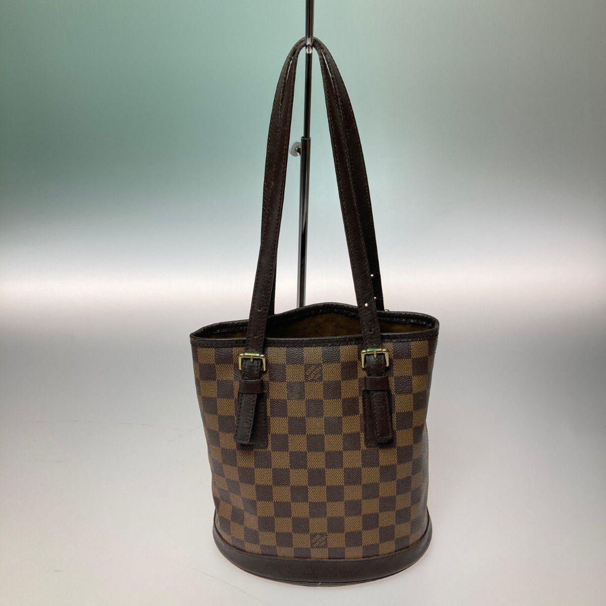 Louis Vuitton Damier Marais Tote Bag Shoulder Bag N42240 Ebene Attached Pouch