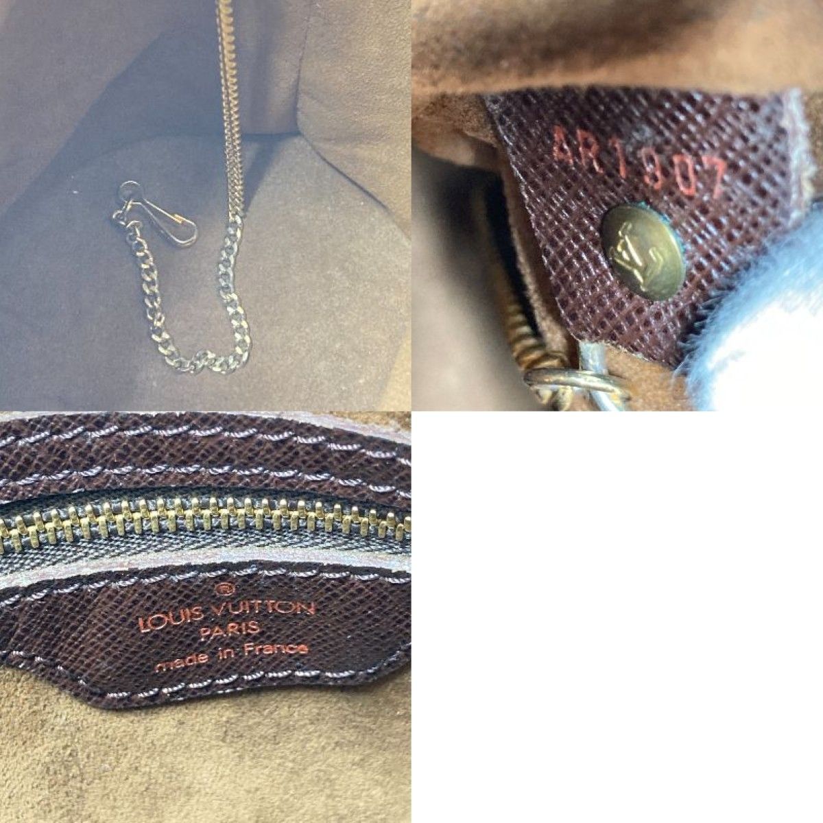 Louis Vuitton Damier Marais Tote Bag Shoulder Bag N42240 Ebene Attached Pouch