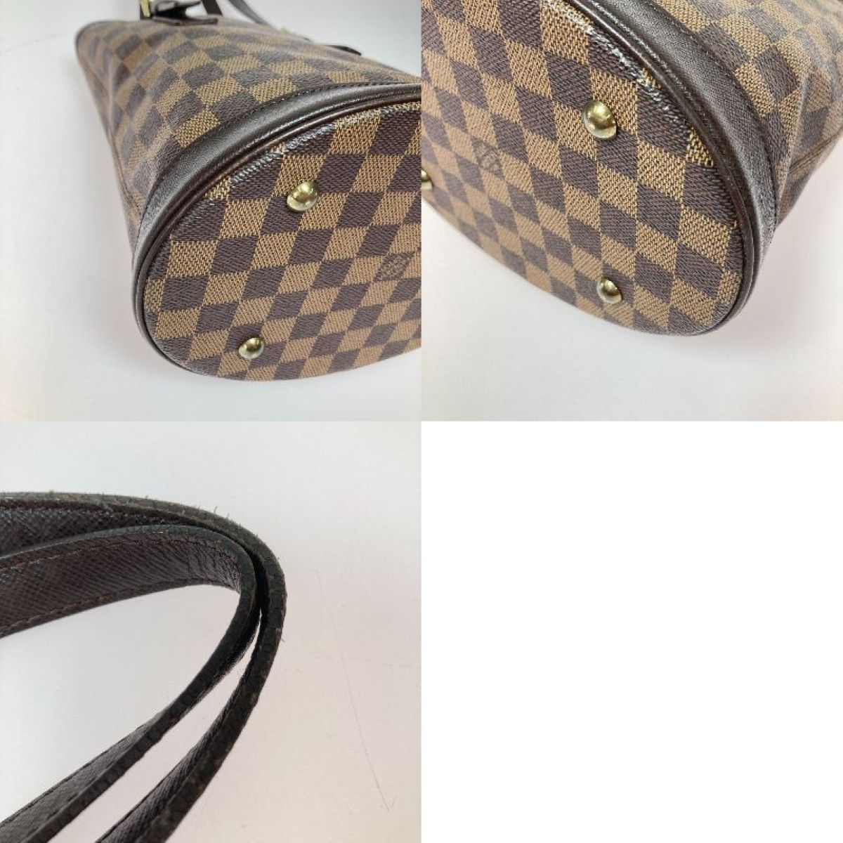 Louis Vuitton Damier Marais Tote Bag Shoulder Bag N42240 Ebene Attached Pouch