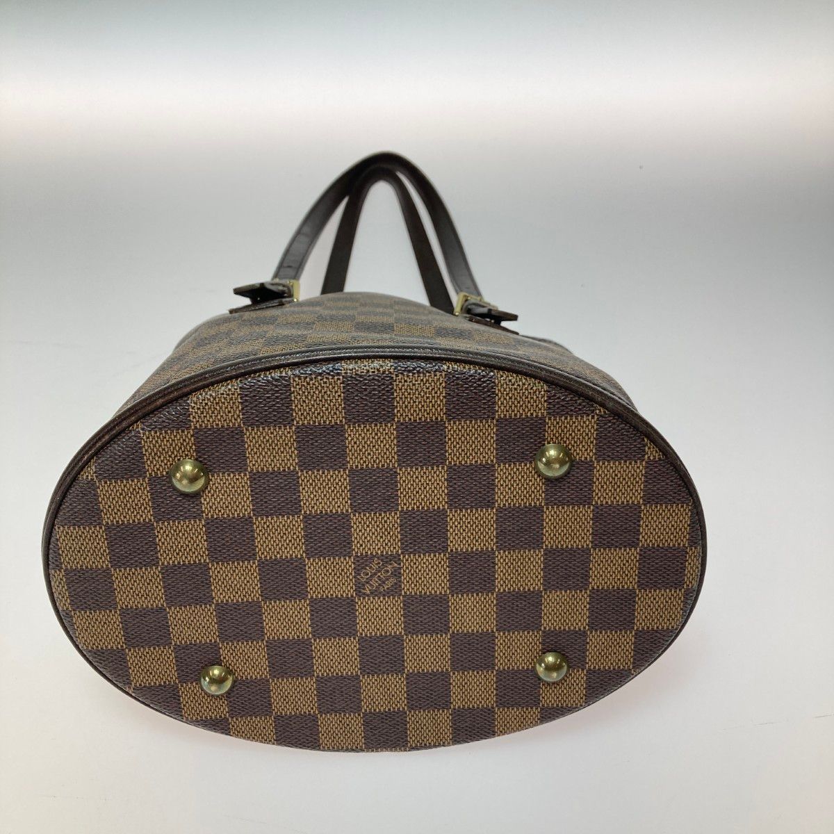 Louis Vuitton Damier Marais Tote Bag Shoulder Bag N42240 Ebene Attached Pouch