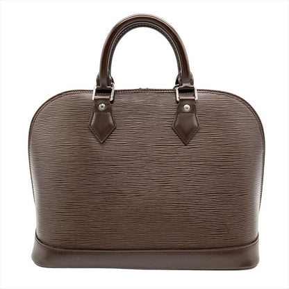 Louis Vuitton Epi Alma Mocca Handbag M5214d Brown Silver Hardware Ar0012 Women