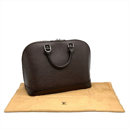 Louis Vuitton Epi Alma Mocca Handbag M5214d Brown Silver Hardware Ar0012 Women