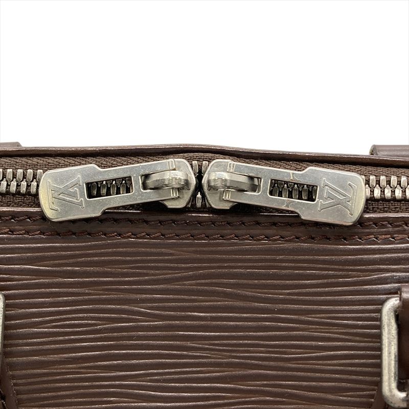 Louis Vuitton Epi Alma Mocca Handbag M5214d Brown Silver Hardware Ar0012 Women