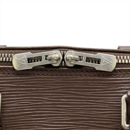 Louis Vuitton Epi Alma Mocca Handbag M5214d Brown Silver Hardware Ar0012 Women