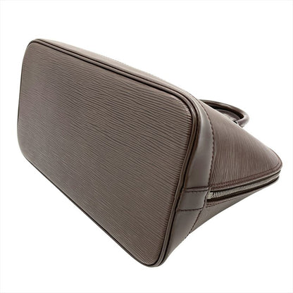 Louis Vuitton Epi Alma Mocca Handbag M5214d Brown Silver Hardware Ar0012 Women