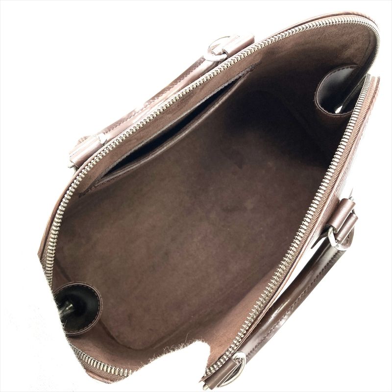 Louis Vuitton Epi Alma Mocca Handbag M5214d Brown Silver Hardware Ar0012 Women